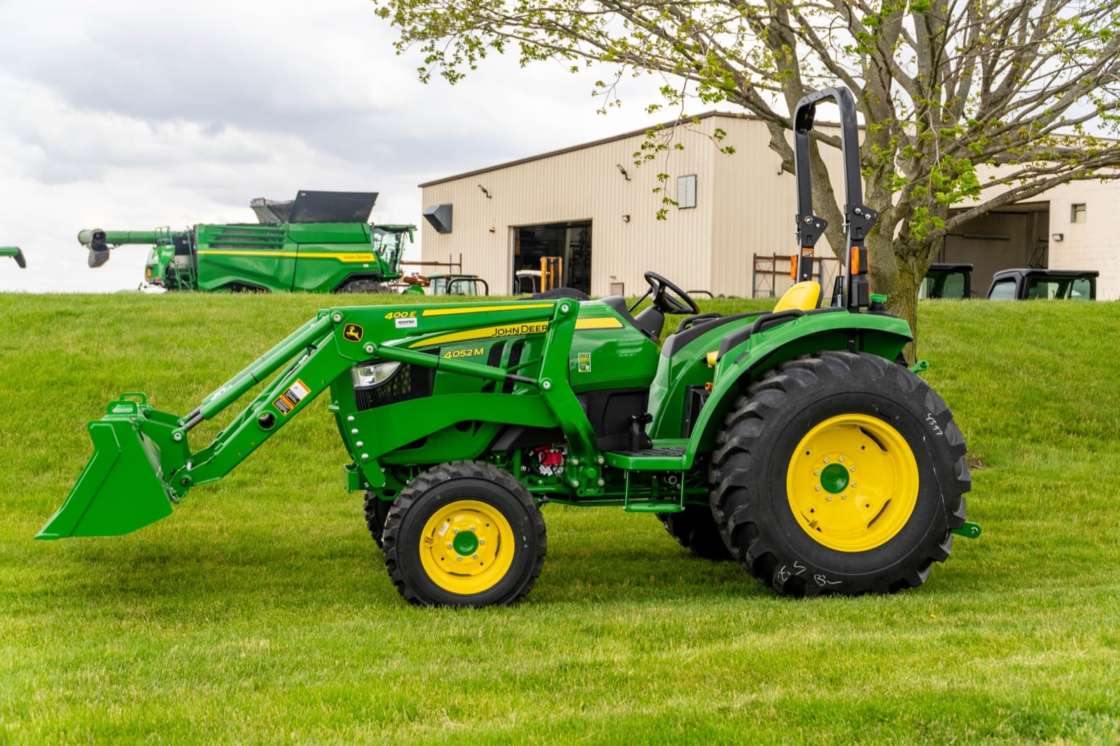 John Deere 4052M with a 400E loader