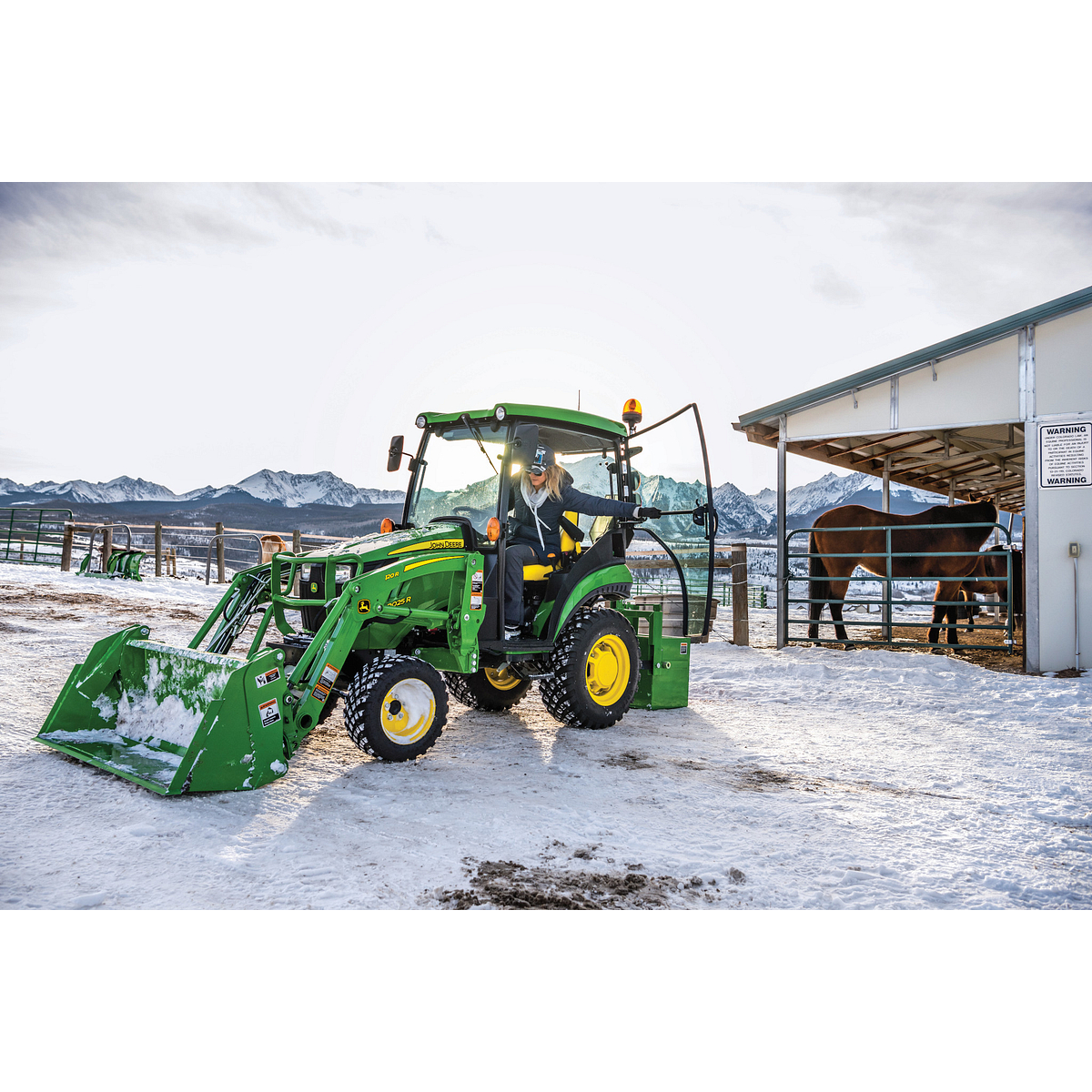 2025R Compact Tractor With Loader in Winter