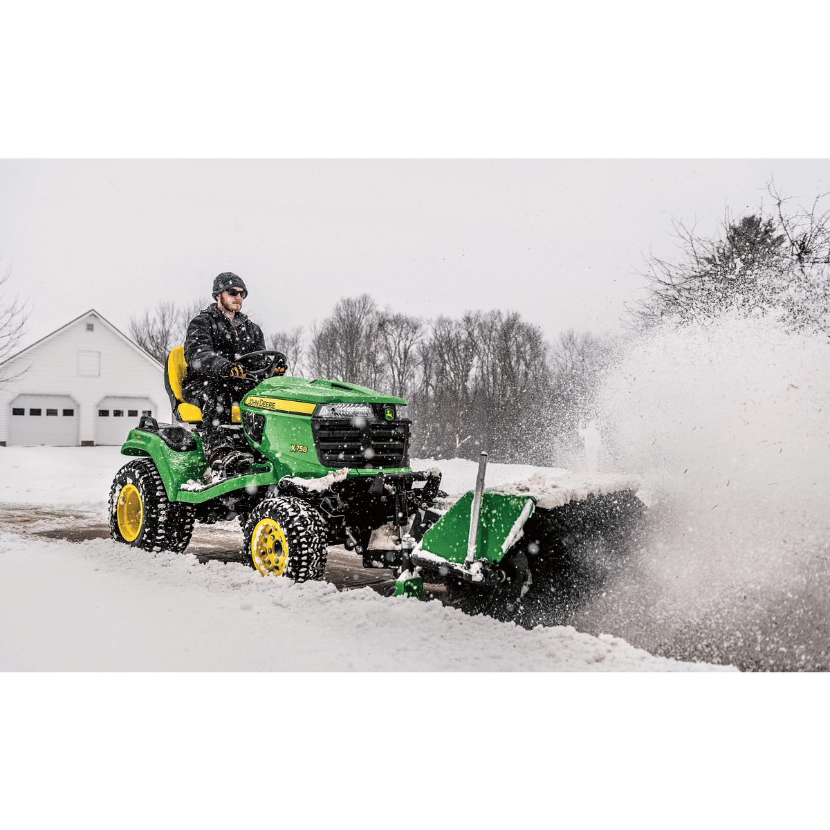 X758 Lawn Tractor with 52-in. rotary broom