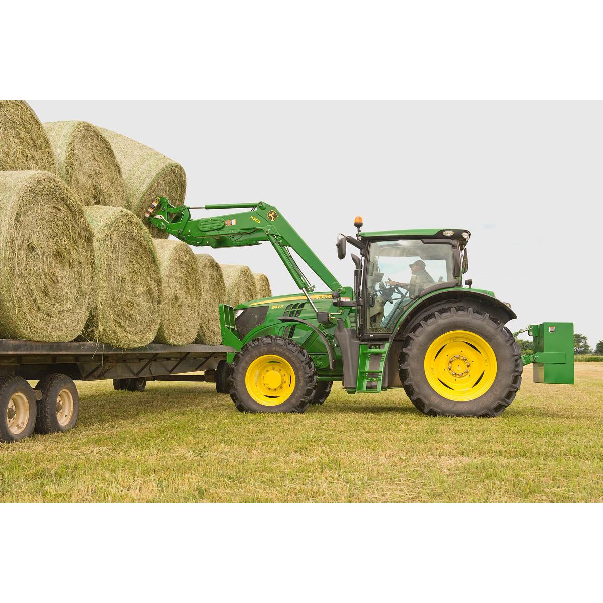 6140R Tractor with AB12G Bale Spear