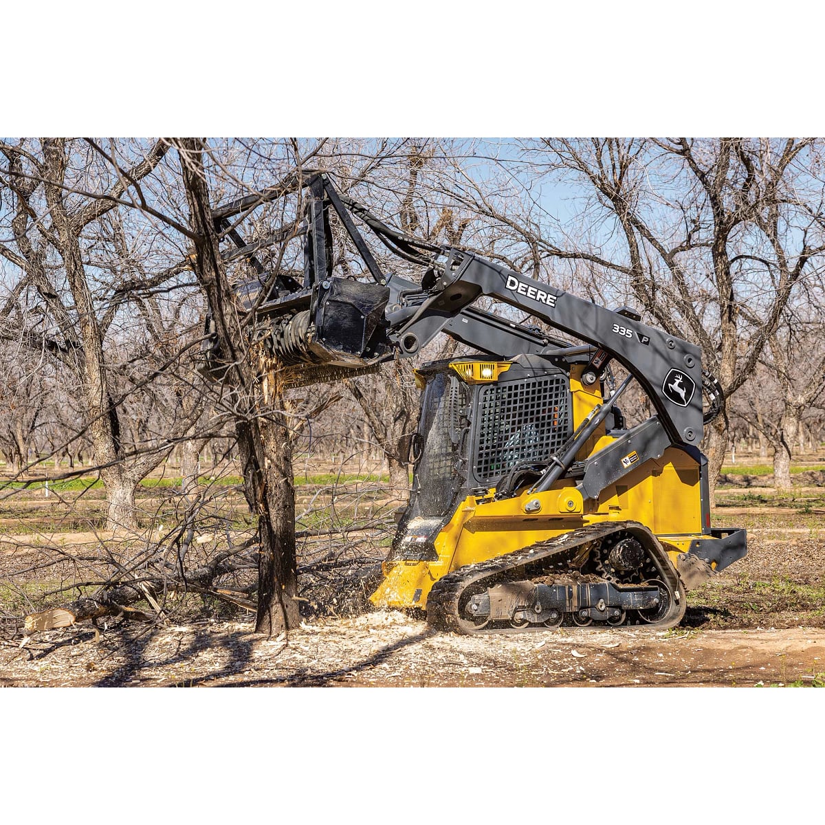 335 P-Tier compact track loader with MK76 mulching head
